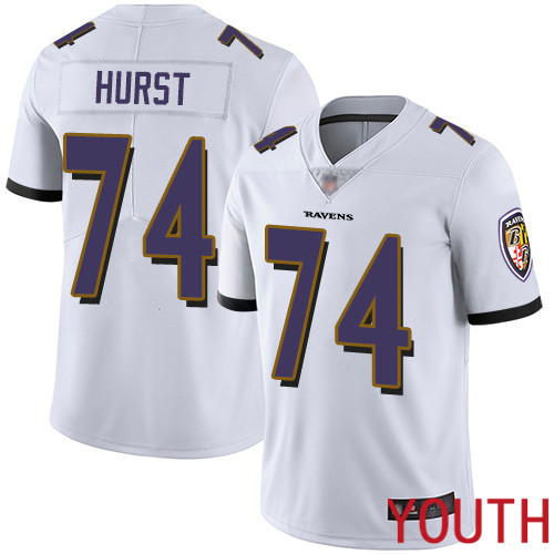 Baltimore Ravens Limited White Youth James Hurst Road Jersey NFL Football #74 Vapor Untouchable